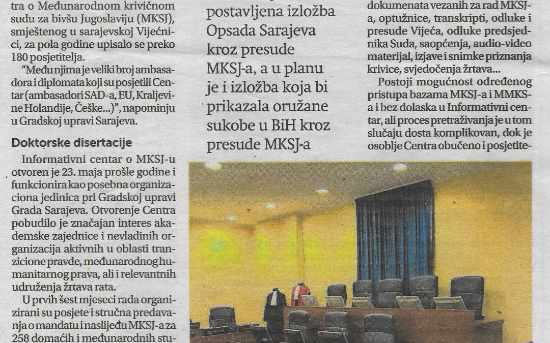 Spisi Haškog tribunala pomažu i studentima